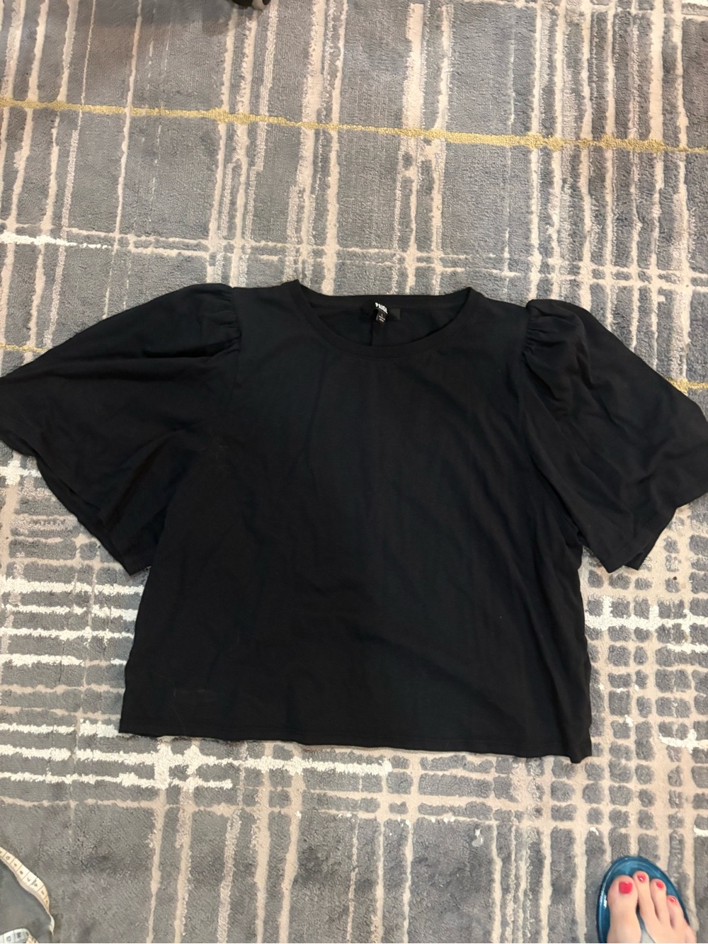 Paige Black Puff Sleeve Women's Top